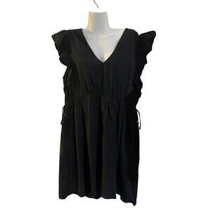 Universal Thread Flutter Sleeve Cotton V-Neck Mini Dress Size XL Smoked Waist